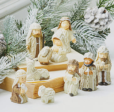 Mini Knit Look Nativity Set