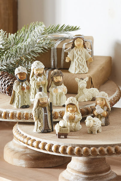 Mini Knit Look Nativity Set