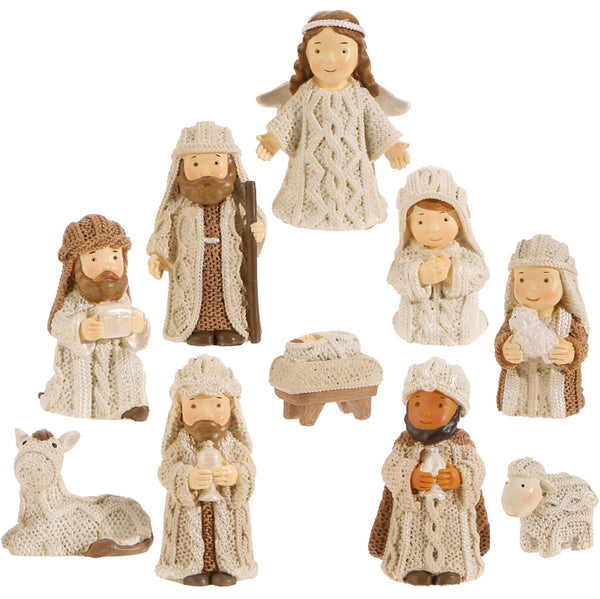 Mini Knit Look Nativity Set