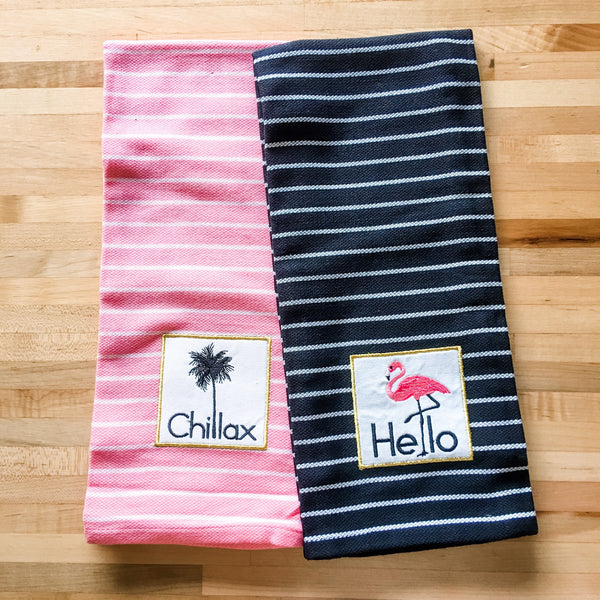 Pink Flamingo Towel Set