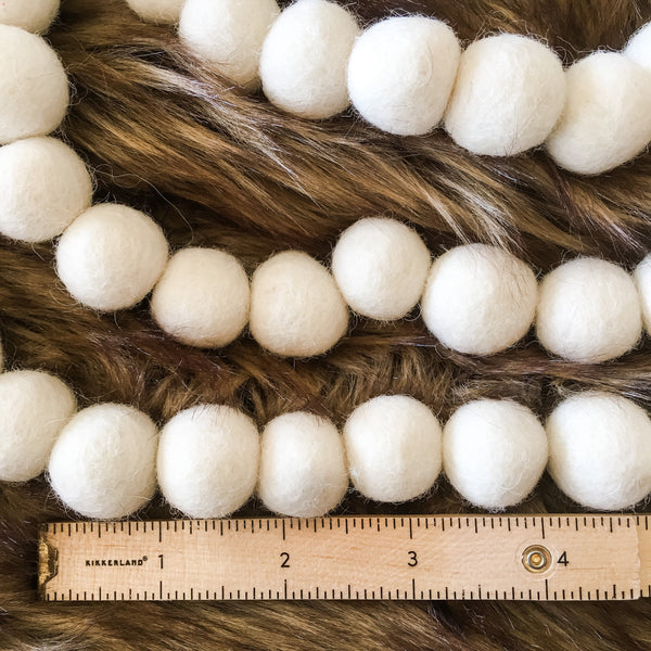 White Felt Pom Pom Garland